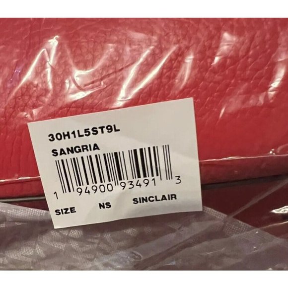 Michael Kors Sinclair Large Pebbled Leather  Tote Red NWT - Picture 5 of 8